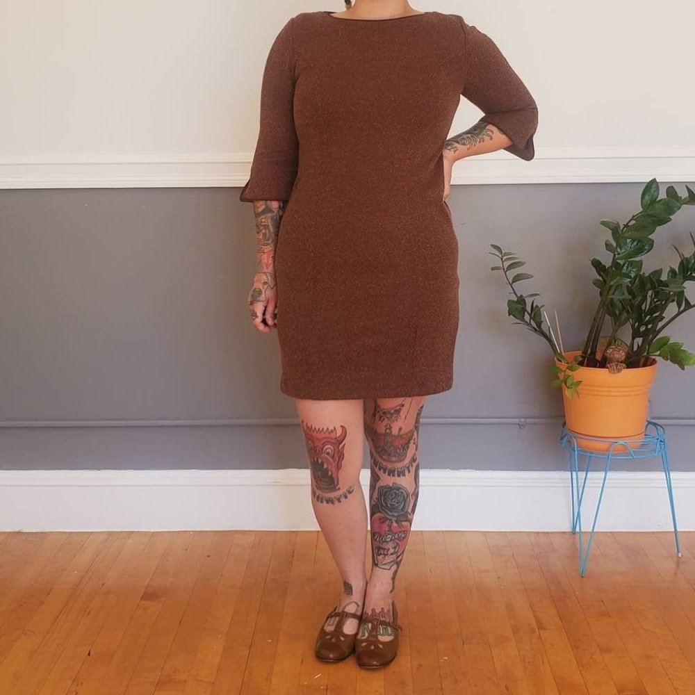 80s/90s Helene Blake Faux Tweed Wiggle Dress